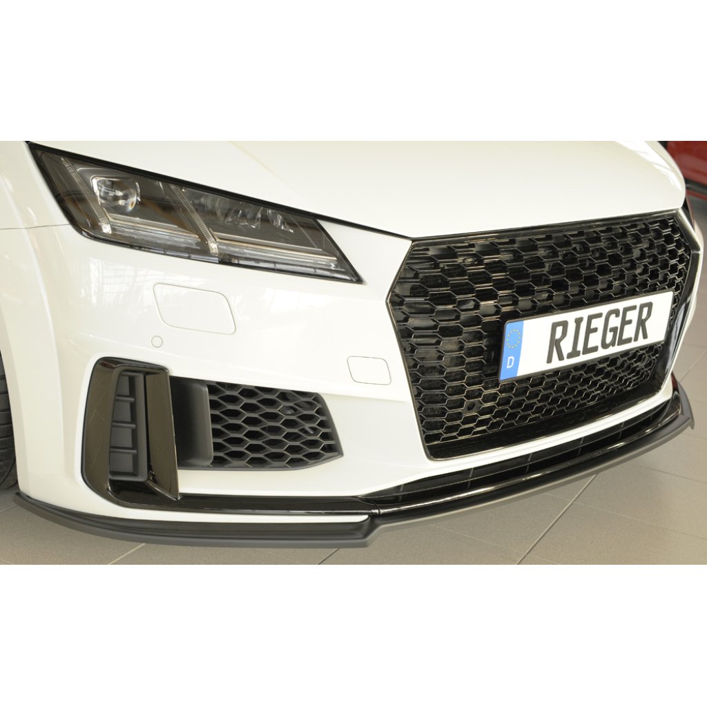 Rieger lipa pod přední nárazník pro Audi TTS 8J-FV, 8S kupé, roadster po faceliftu, 09/18-, plast ABS bez povrchové úpravy
