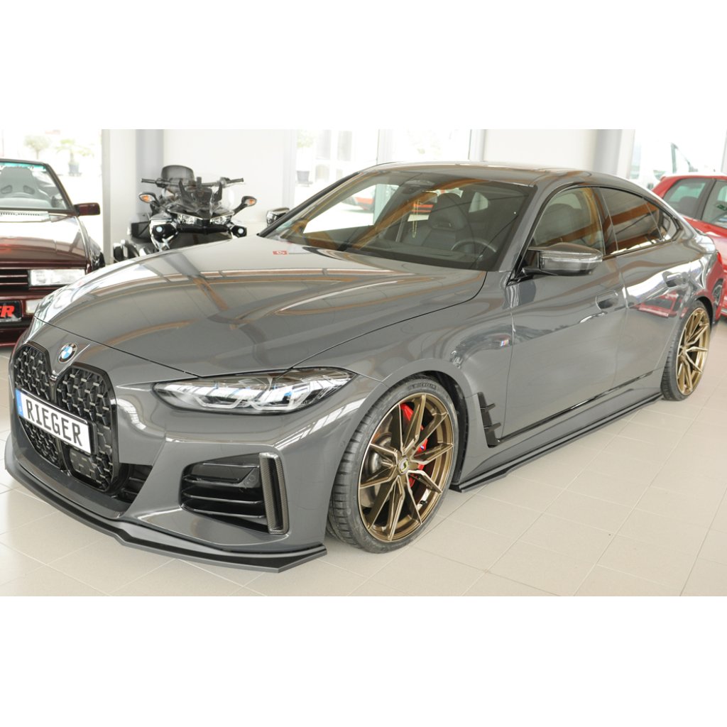 Rieger lipa pod přední nárazník pro BMW i4 G26 G4C gran coupe (5-dvéř.), plast ABS bez povrchové úpravy