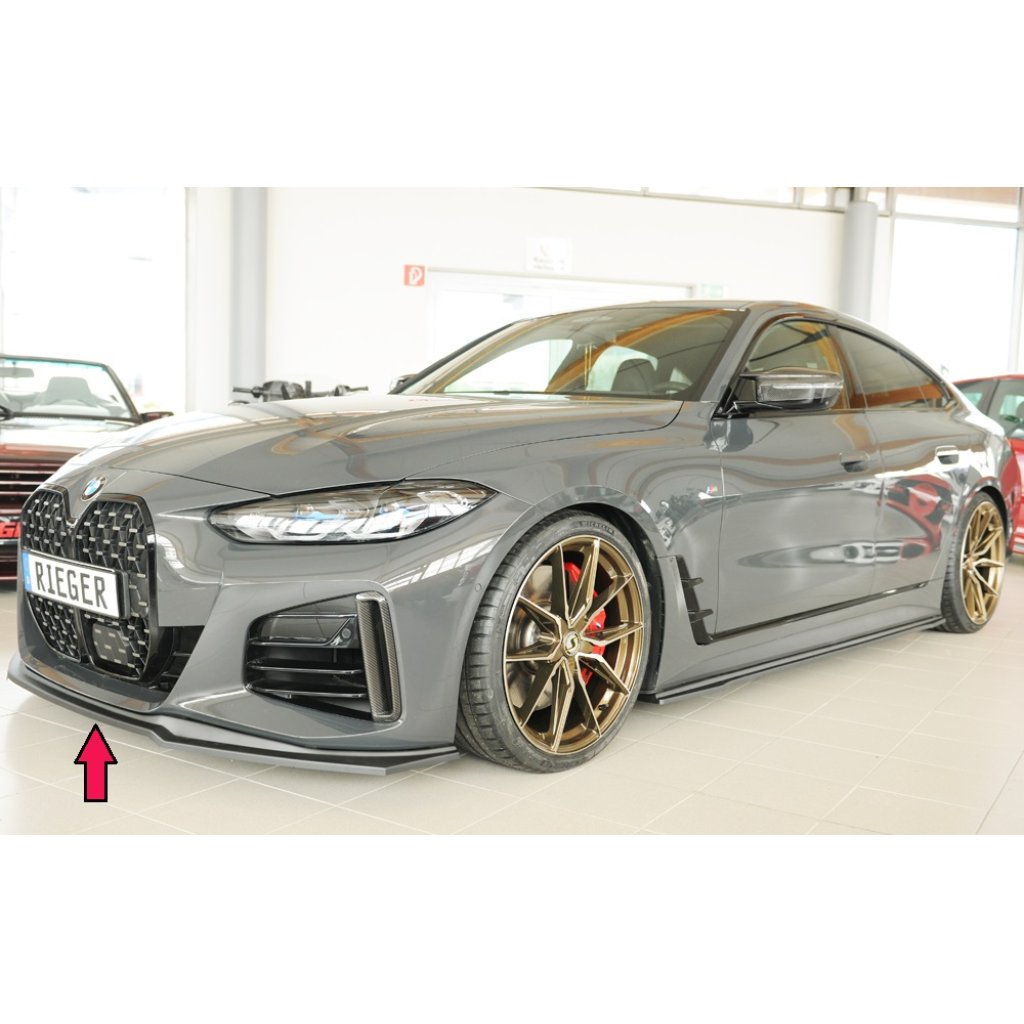 Rieger lipa pod přední nárazník pro BMW i4 G26 G4C gran coupe (5-dvéř.), plast ABS bez povrchové úpravy