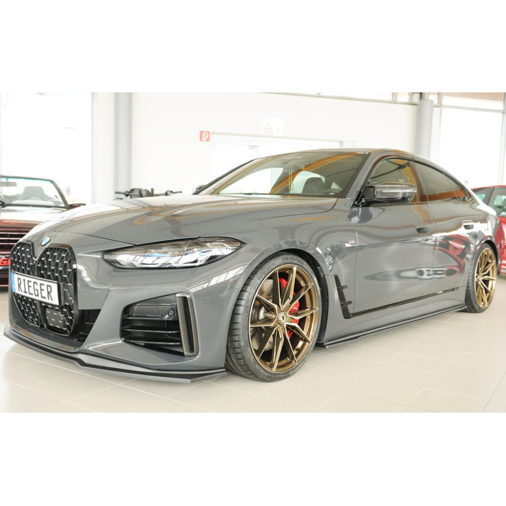 Rieger lipa pod přední nárazník pro BMW i4 G26 G4C gran coupe (5-dvéř.), plast ABS bez povrchové úpravy
