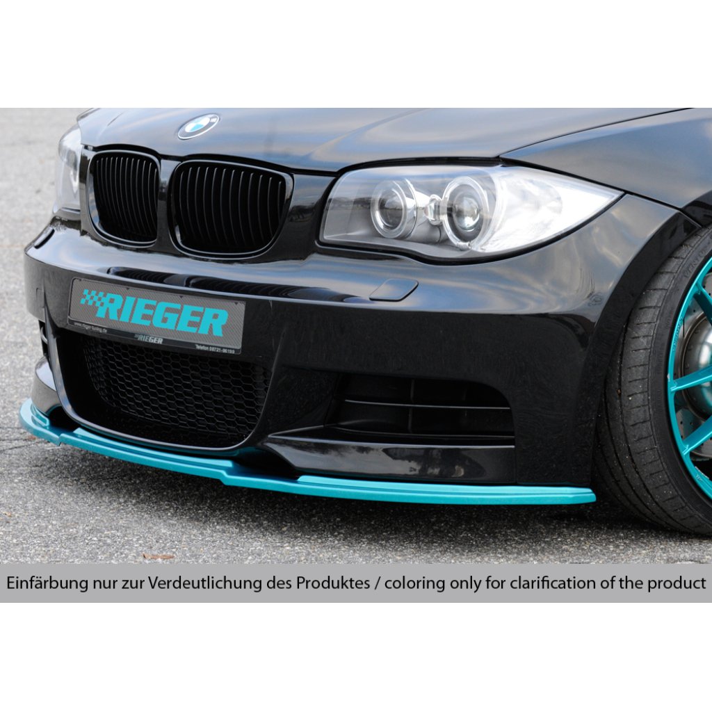 Rieger lipa pod přední nárazník pro BMW řada 1 E82, E88 kabriolet, kupé, 10/07-, plast ABS bez povrchové úpravy