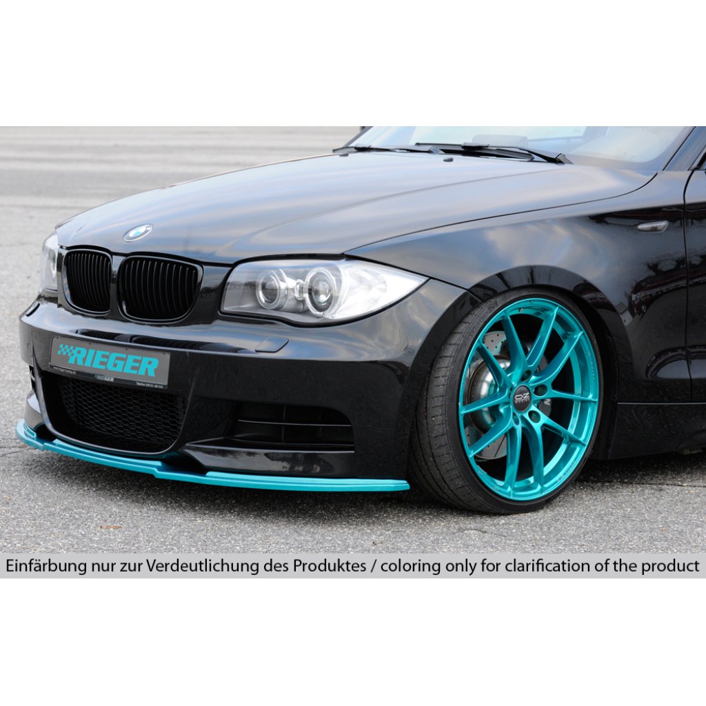 Rieger lipa pod přední nárazník pro BMW řada 1 E82, E88 kabriolet, kupé, 10/07-, plast ABS bez povrchové úpravy
