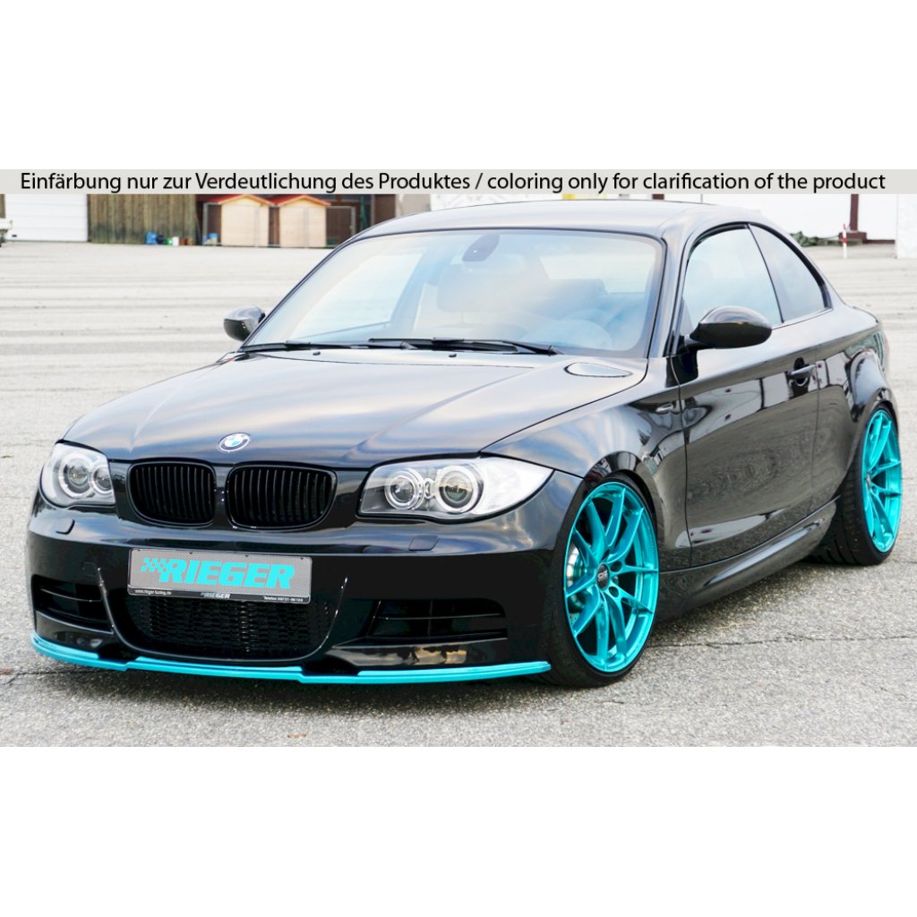 Rieger lipa pod přední nárazník pro BMW řada 1 E82, E88 kabriolet, kupé, 10/07-, plast ABS bez povrchové úpravy