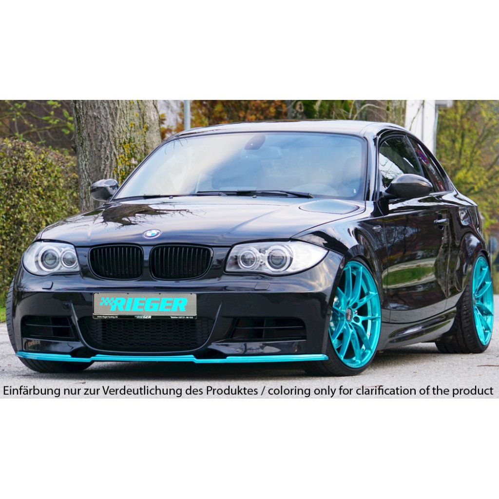 Rieger lipa pod přední nárazník pro BMW řada 1 E82, E88 kabriolet, kupé, 10/07-, plast ABS bez povrchové úpravy