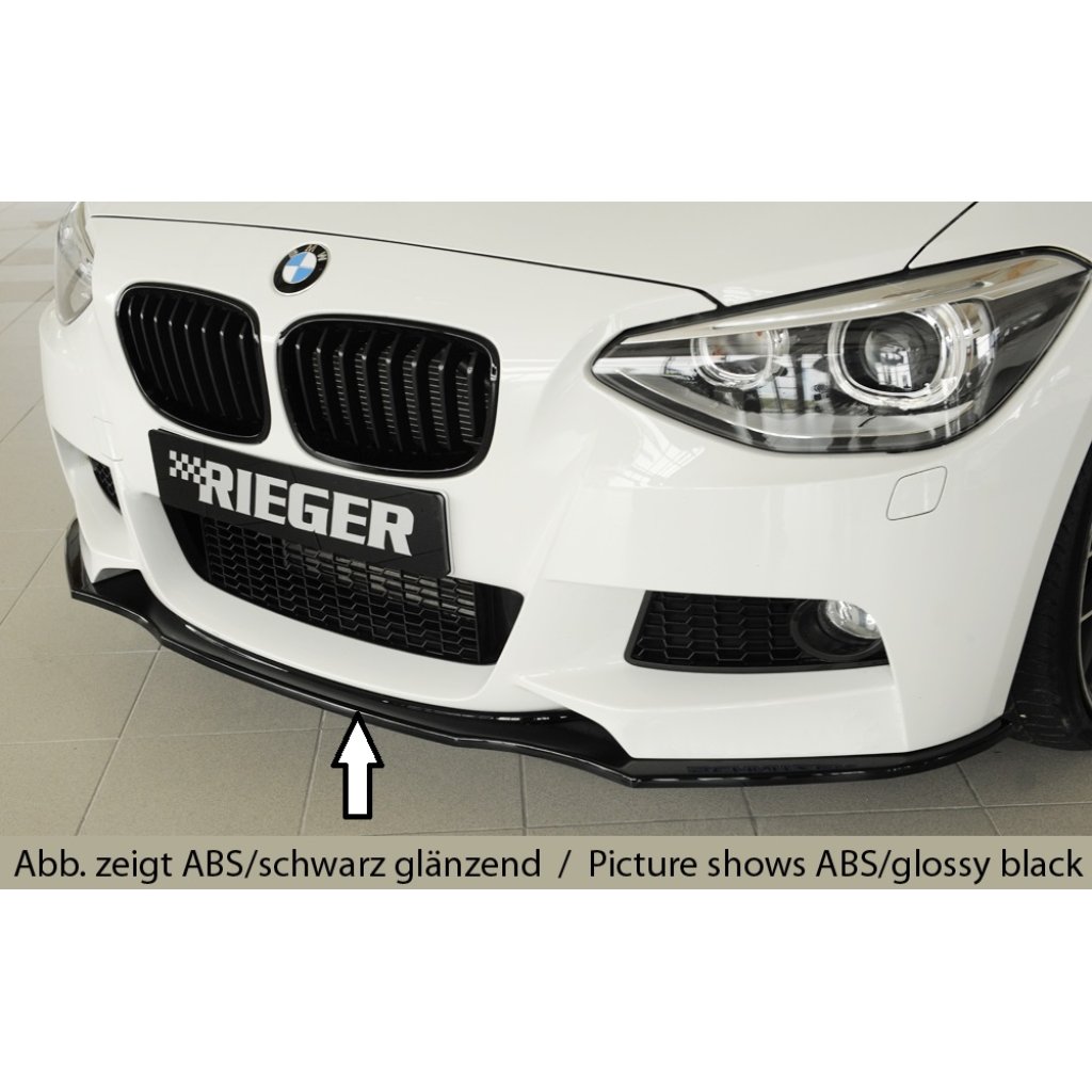 Rieger lipa pod přední nárazník pro BMW řada 1 F20, F21 sedan / 2-dvéř., sedan / 4-dvéř. před faceliftem, 09/11-03/2015, 09/12-03/2015, plast ABS bez povrchové úpravy