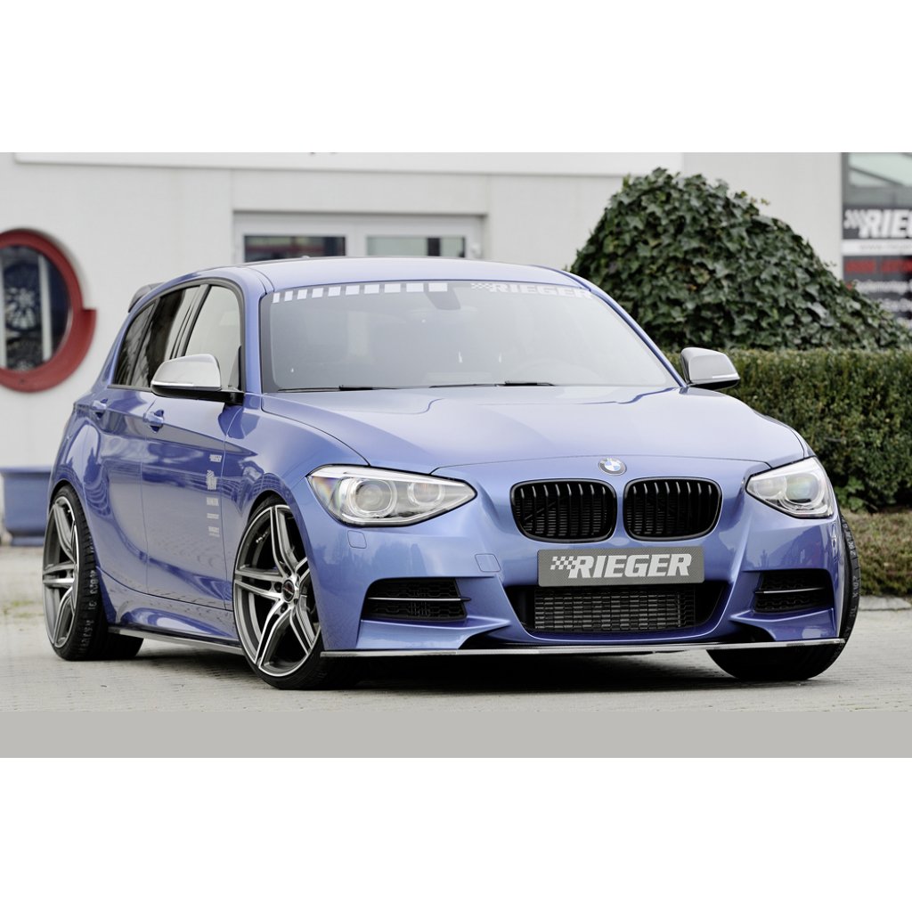 Rieger lipa pod přední nárazník pro BMW řada 1 F20, F21 sedan / 2-dvéř., sedan / 4-dvéř. před faceliftem, 09/11-03/2015, 09/12-03/2015, plast ABS s povrchovou úpravou Carbon-Look