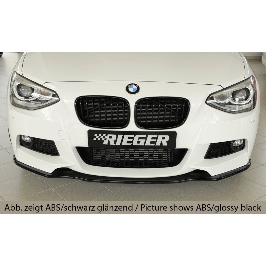 Rieger lipa pod přední nárazník pro BMW řada 1 F20, F21 sedan / 2-dvéř., sedan / 4-dvéř. před faceliftem, 09/11-03/2015, 09/12-03/2015, plast ABS s povrchovou úpravou Carbon-Look