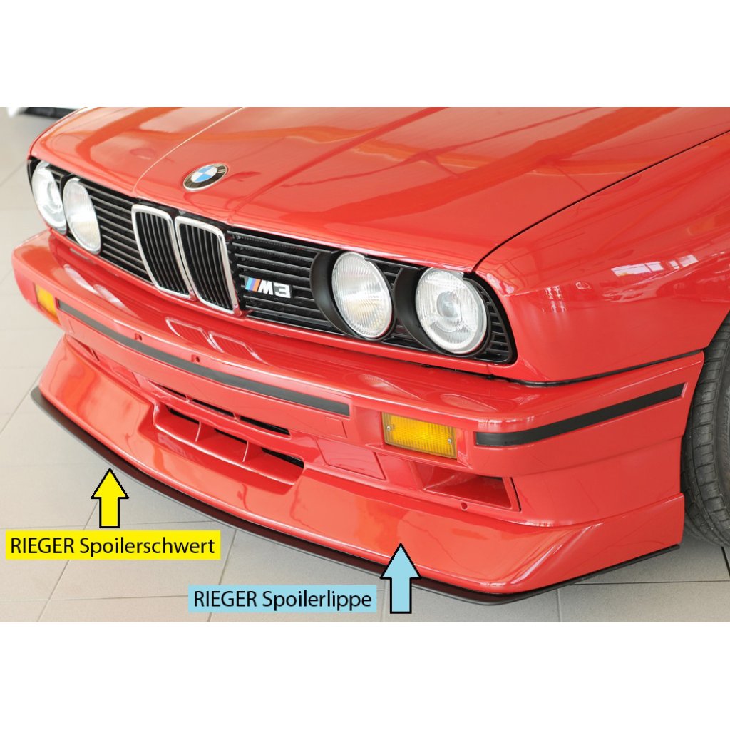 Rieger lipa pod přední nárazník pro BMW řada 3 E30 M3 kupé, 01/86-, plast ABS bez povrchové úpravy