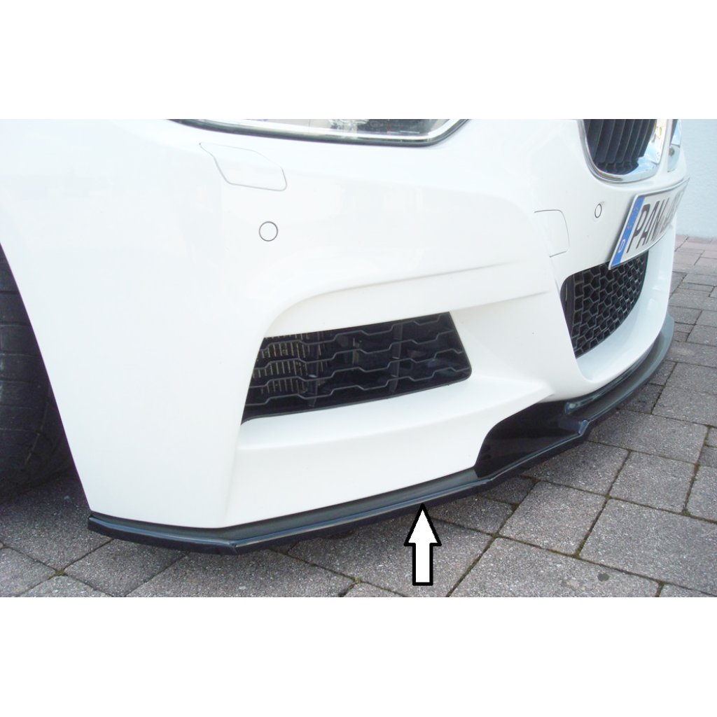 Rieger lipa pod přední nárazník pro BMW řada 3 F30, F31 sedan, touring vč. faceliftu, 02/12-06/15, 07/15-, 10/12-06/15, plast ABS lakovaný do černé lesklé barvy