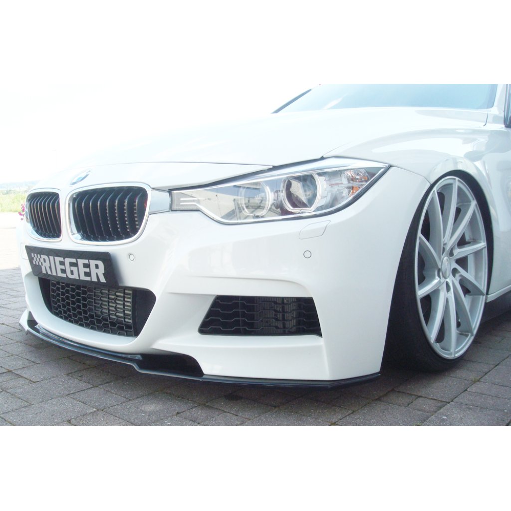 Rieger lipa pod přední nárazník pro BMW řada 3 F30, F31 sedan, touring vč. faceliftu, 02/12-06/15, 07/15-, 10/12-06/15, plast ABS lakovaný do černé lesklé barvy