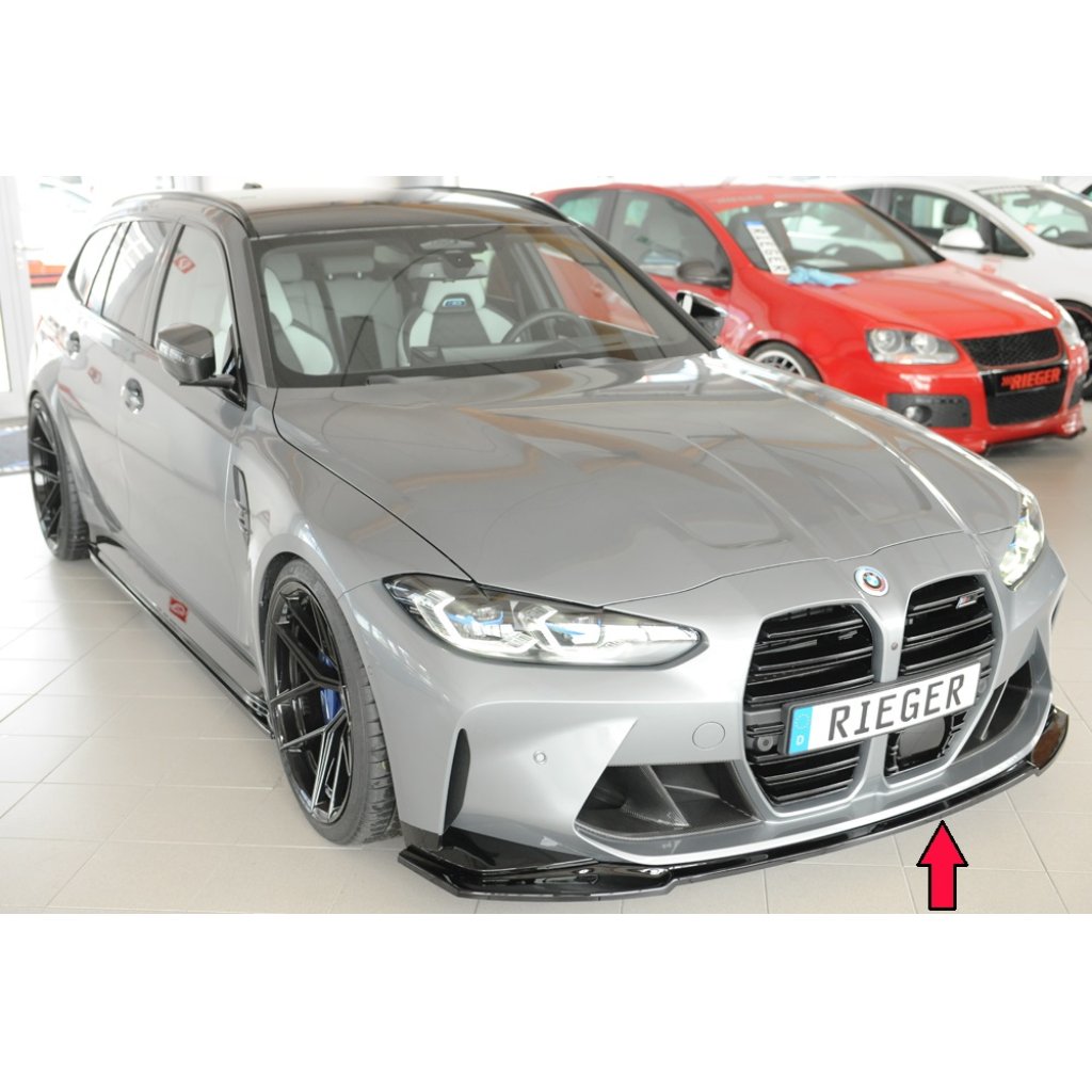 Rieger lipa pod přední nárazník pro BMW řada 3 G81 M3 touring, 07/22-, plast ABS lakovaný do černé lesklé barvy