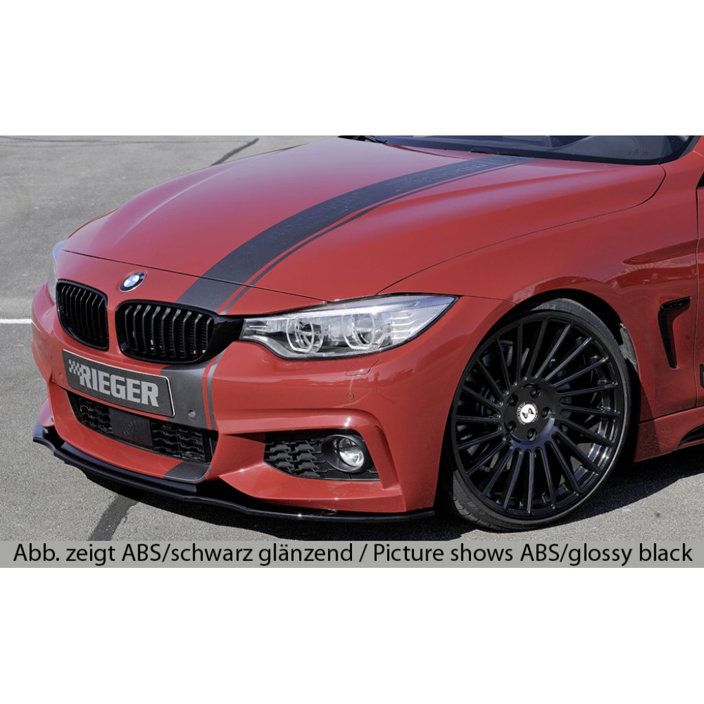 Rieger lipa pod přední nárazník pro BMW řada 4 F32, F33, F36 coupe (3-dvéř.), gran coupe (5-dvéř.), kabriolet vč. faceliftu, 03/13-06/15, 05/14-06/15, 07/15-, 11/12-06/15, plast ABS bez povrchové úpravy