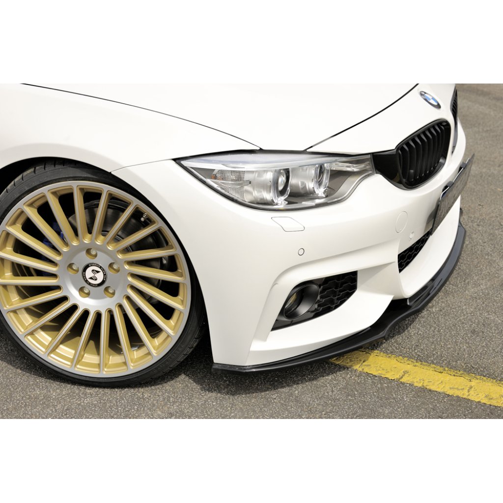 Rieger lipa pod přední nárazník pro BMW řada 4 F32, F33, F36 coupe (3-dvéř.), gran coupe (5-dvéř.), kabriolet vč. faceliftu, 03/13-06/15, 05/14-06/15, 07/15-, 11/12-06/15, plast ABS lakovaný do černé lesklé barvy