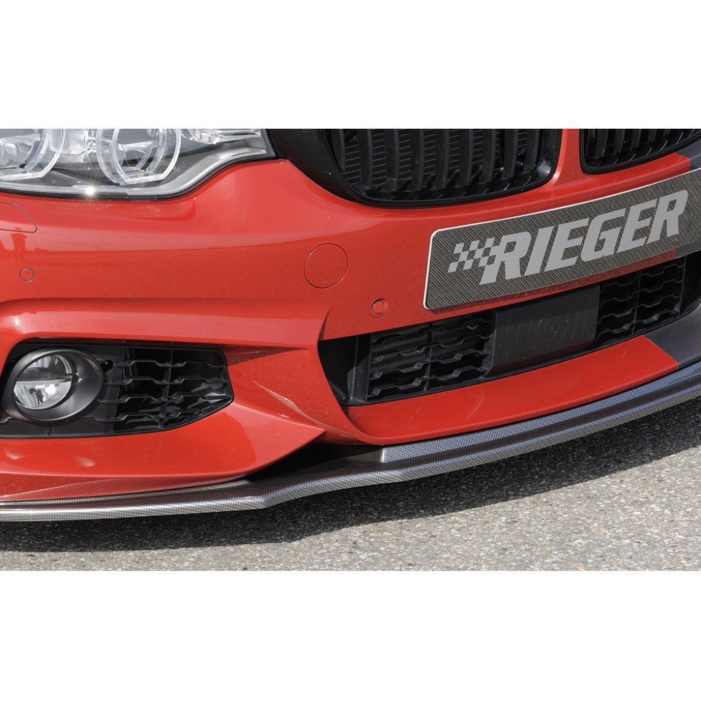 Rieger lipa pod přední nárazník pro BMW řada 4 F32, F33, F36 coupe (3-dvéř.), gran coupe (5-dvéř.), kabriolet vč. faceliftu, 03/13-06/15, 05/14-06/15, 07/15-, 11/12-06/15, plast ABS s povrchovou úpravou Carbon-Look