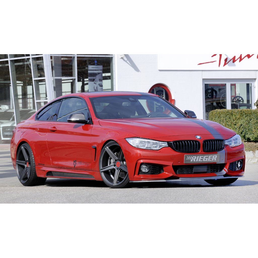 Rieger lipa pod přední nárazník pro BMW řada 4 F32, F33, F36 coupe (3-dvéř.), gran coupe (5-dvéř.), kabriolet vč. faceliftu, 03/13-06/15, 05/14-06/15, 07/15-, 11/12-06/15, plast ABS s povrchovou úpravou Carbon-Look