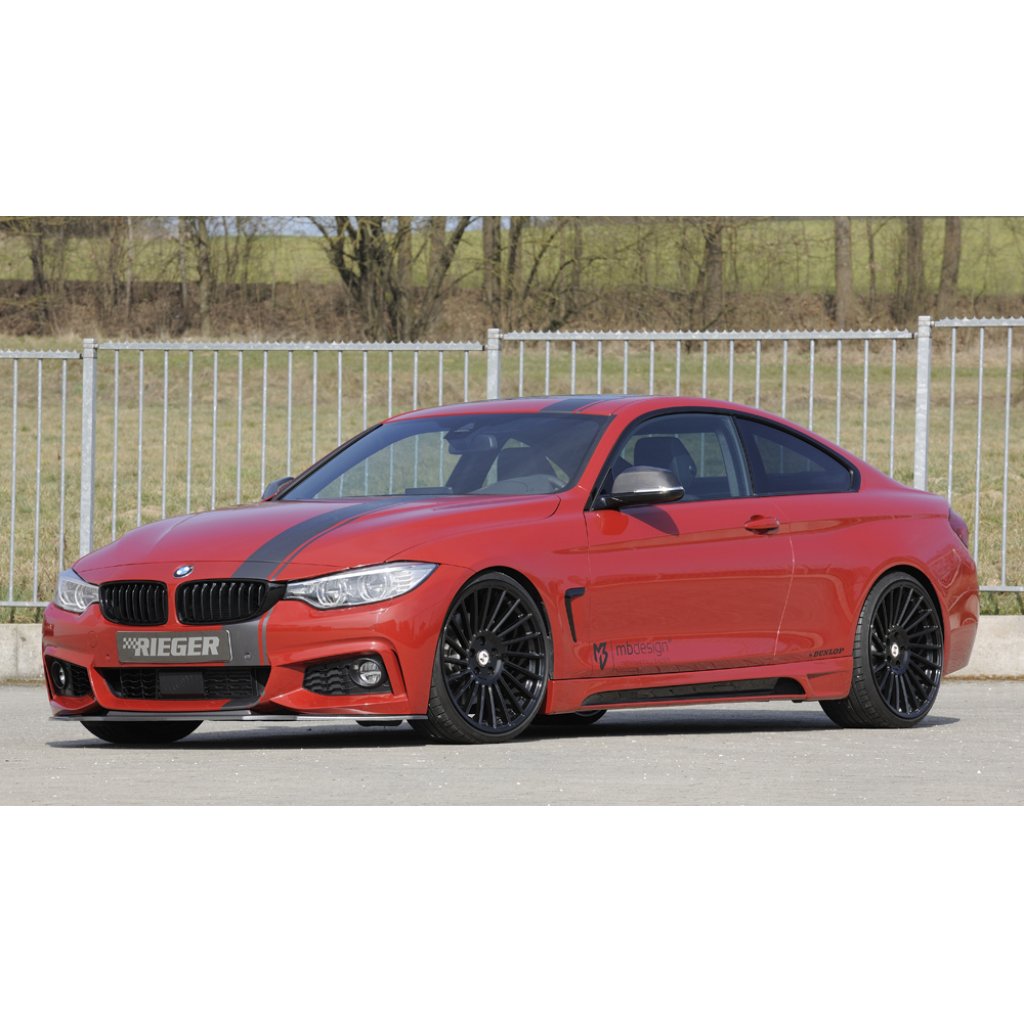 Rieger lipa pod přední nárazník pro BMW řada 4 F32, F33, F36 coupe (3-dvéř.), gran coupe (5-dvéř.), kabriolet vč. faceliftu, 03/13-06/15, 05/14-06/15, 07/15-, 11/12-06/15, plast ABS s povrchovou úpravou Carbon-Look