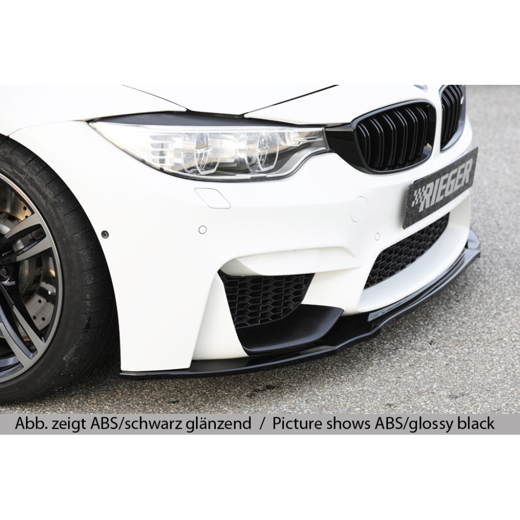 Rieger lipa pod přední nárazník pro BMW řada 4 F82 M4, F83 M4 kabriolet, kupé, 01/14-, 07/14-, plast ABS bez povrchové úpravy