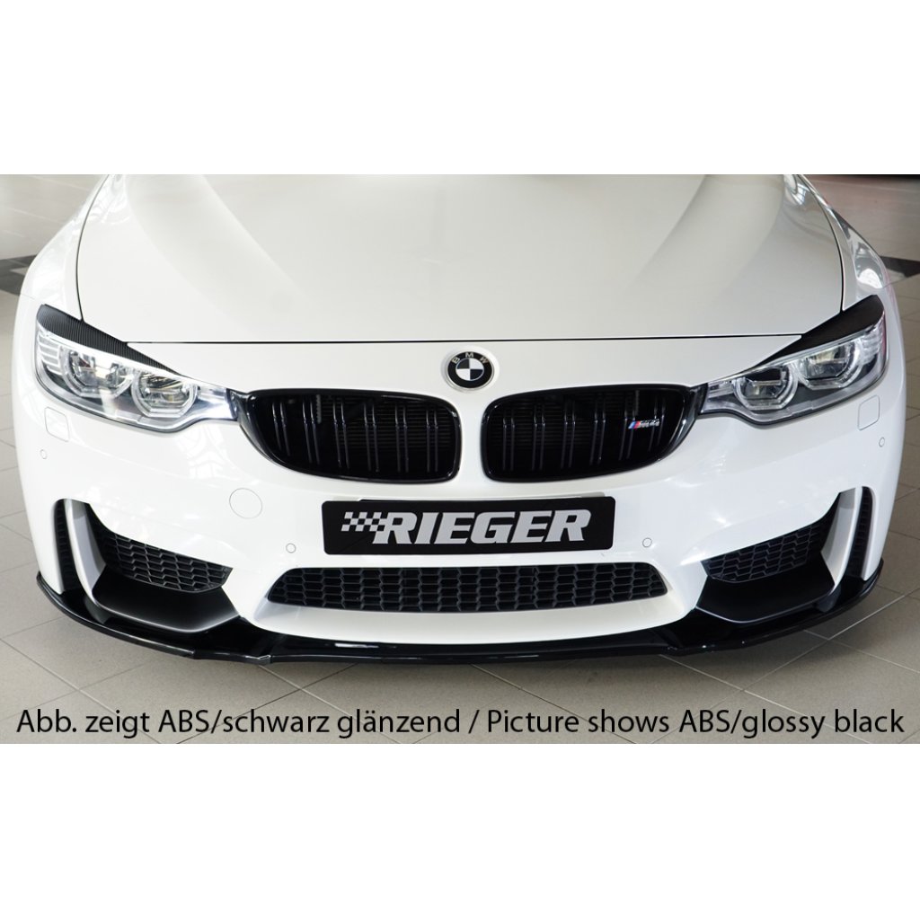 Rieger lipa pod přední nárazník pro BMW řada 4 F82 M4, F83 M4 kabriolet, kupé, 01/14-, 07/14-, plast ABS bez povrchové úpravy