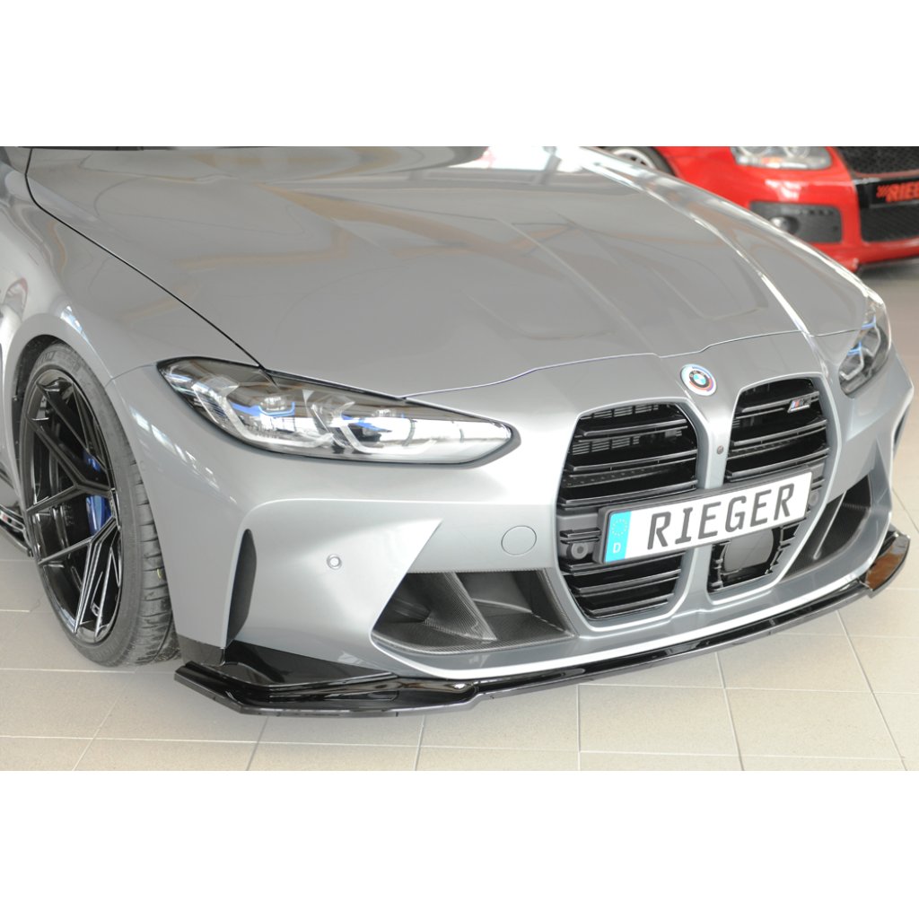 Rieger lipa pod přední nárazník pro BMW řada 4 G83 M4 kabriolet, 06/21-, plast ABS lakovaný do černé lesklé barvy