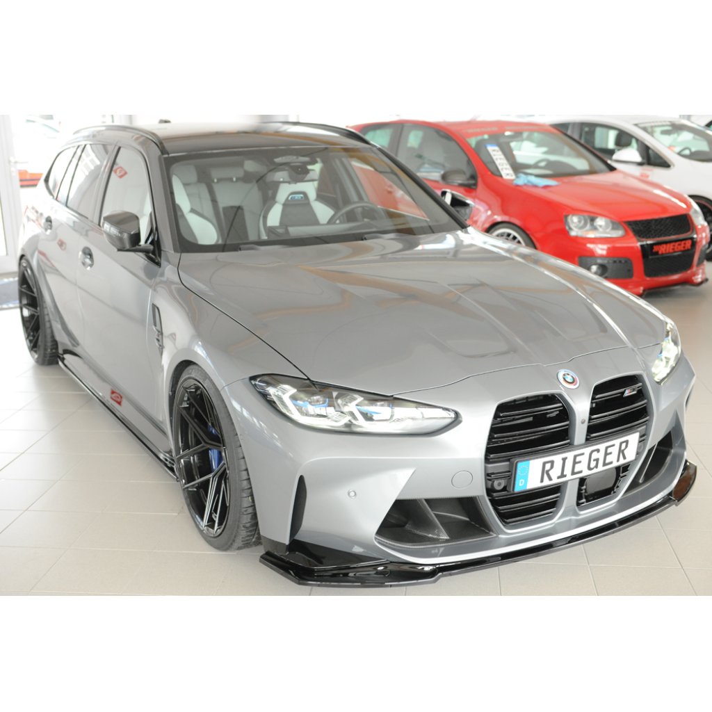 Rieger lipa pod přední nárazník pro BMW řada 4 G83 M4 kabriolet, 06/21-, plast ABS lakovaný do černé lesklé barvy