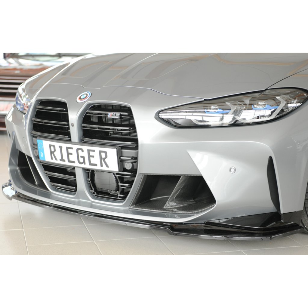 Rieger lipa pod přední nárazník pro BMW řada 4 G83 M4 kabriolet, 06/21-, plast ABS lakovaný do černé lesklé barvy
