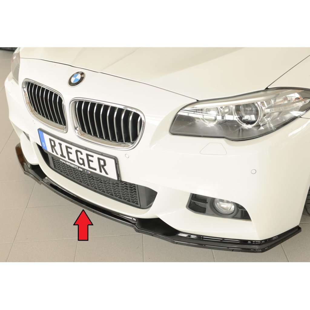 Rieger lipa pod přední nárazník pro BMW řada 5 F11 touring, 09/10-06/13, plast ABS lakovaný do černé lesklé barvy