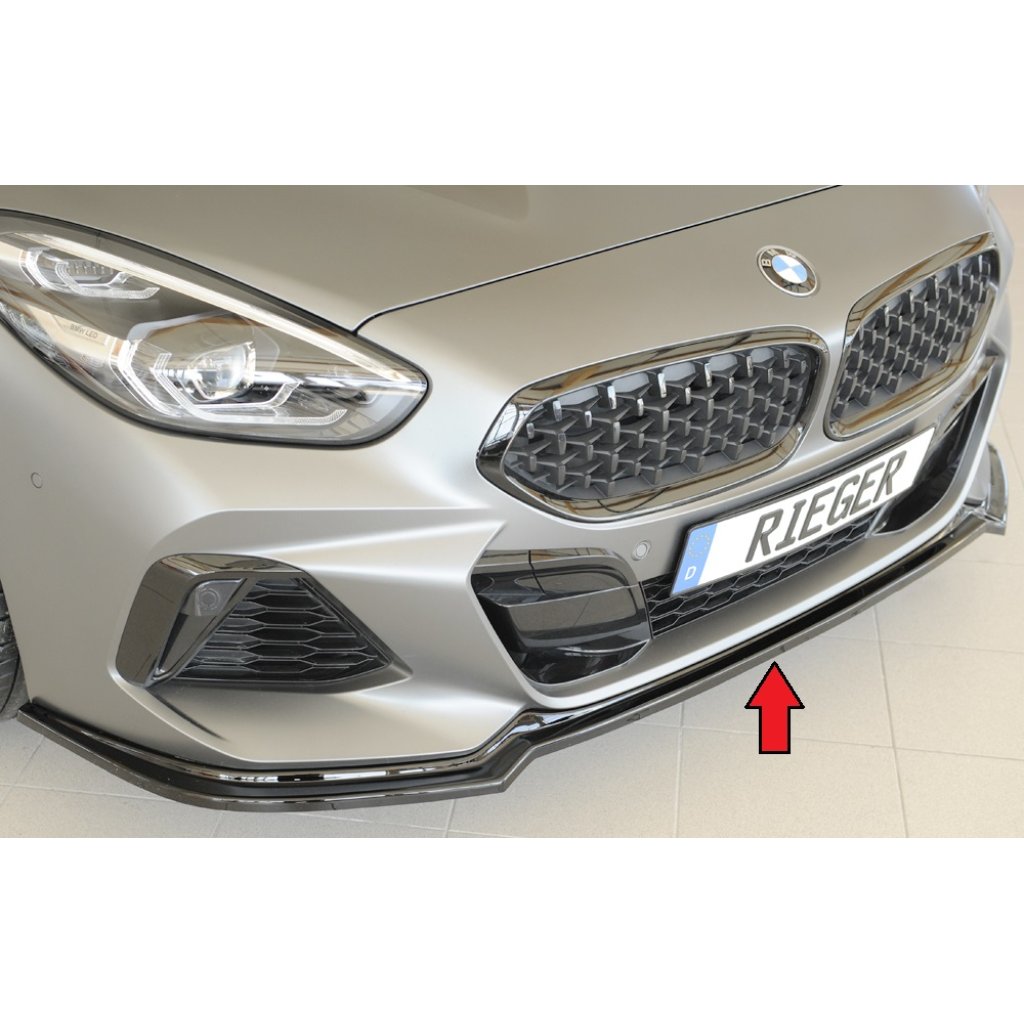 Rieger lipa pod přední nárazník pro BMW Z4 G29, G4Z roadster, 03/19-, plast ABS lakovaný do černé lesklé barvy