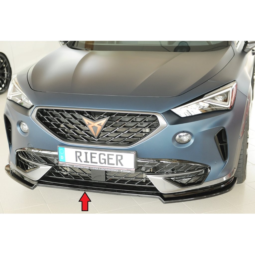 Rieger lipa pod přední nárazník pro Cupra Formentor KM, 07/20-, plast ABS lakovaný do černé lesklé barvy
