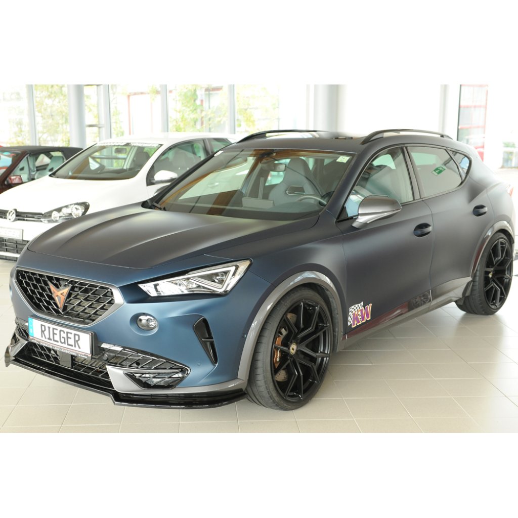 Rieger lipa pod přední nárazník pro Cupra Formentor VZ KM, 07/20-, plast ABS lakovaný do černé lesklé barvy