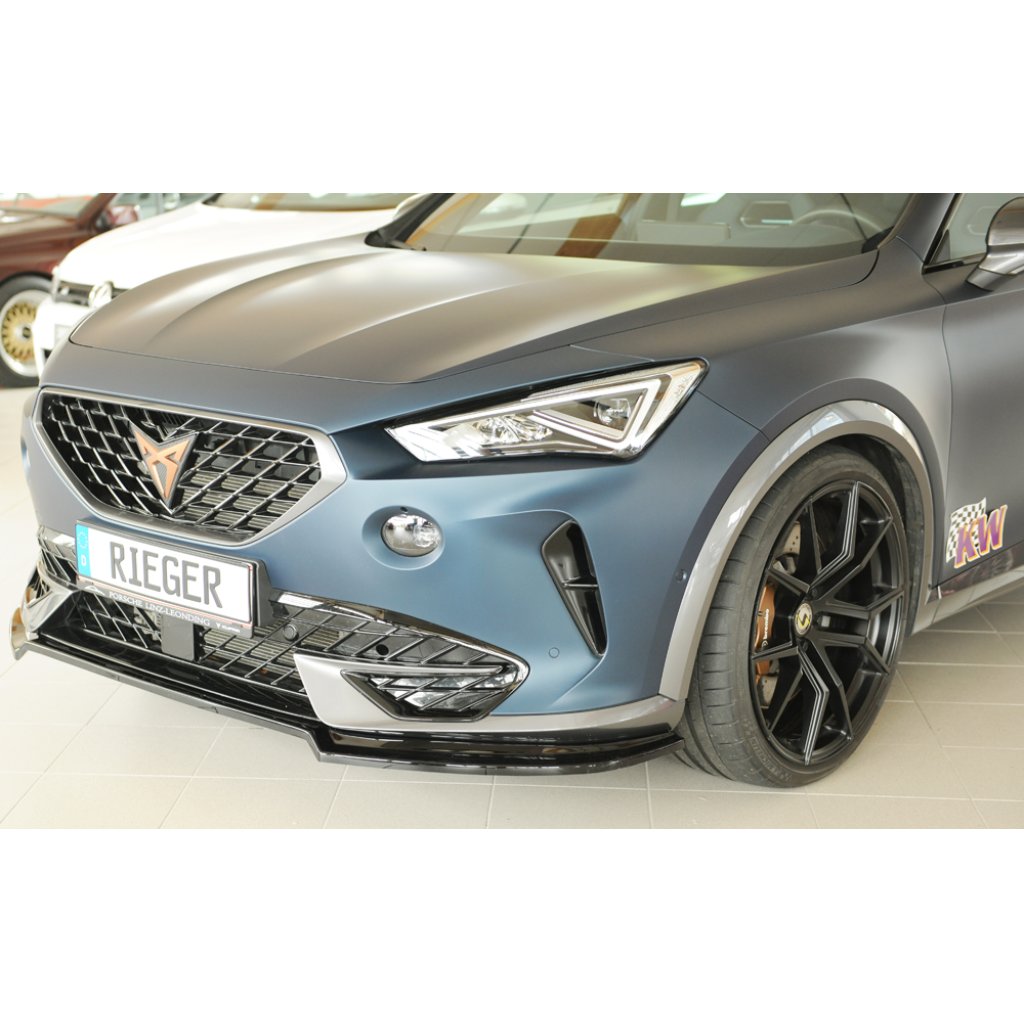 Rieger lipa pod přední nárazník pro Cupra Formentor VZ KM, 07/20-, plast ABS lakovaný do černé lesklé barvy