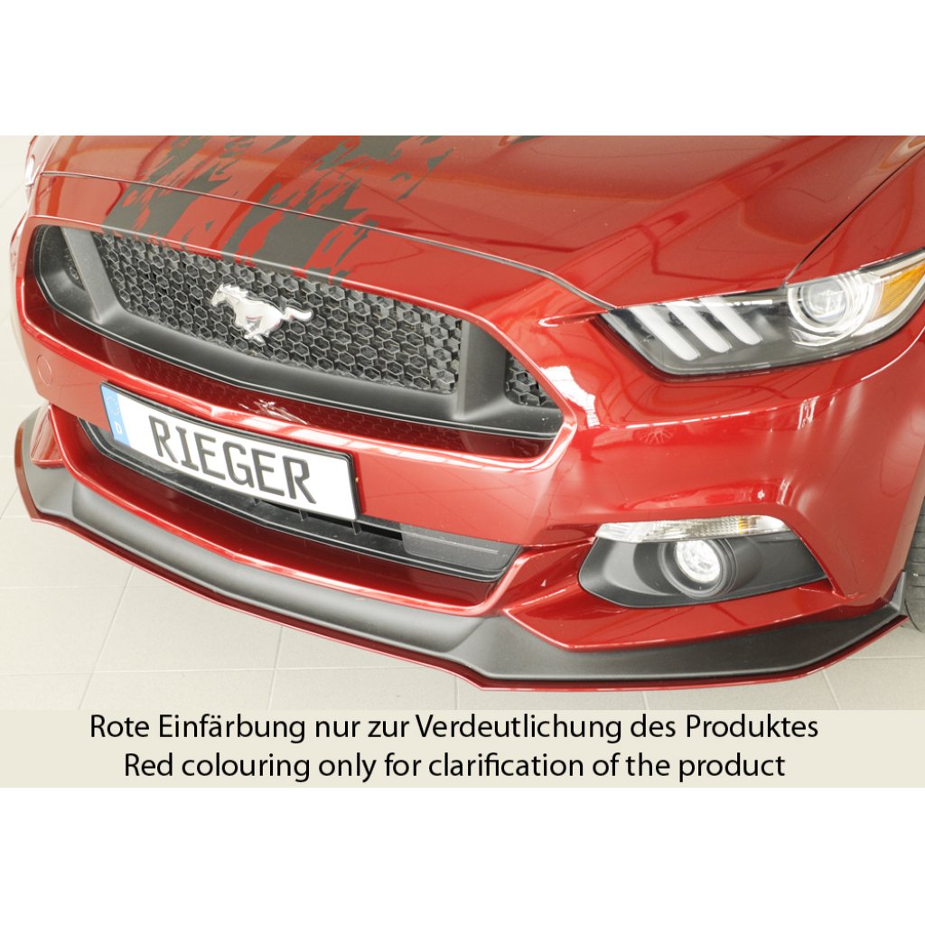 Rieger lipa pod přední nárazník pro Ford Mustang 6 LAE kabriolet, kupé před faceliftem, 11/14-07/17, plast ABS bez povrchové úpravy