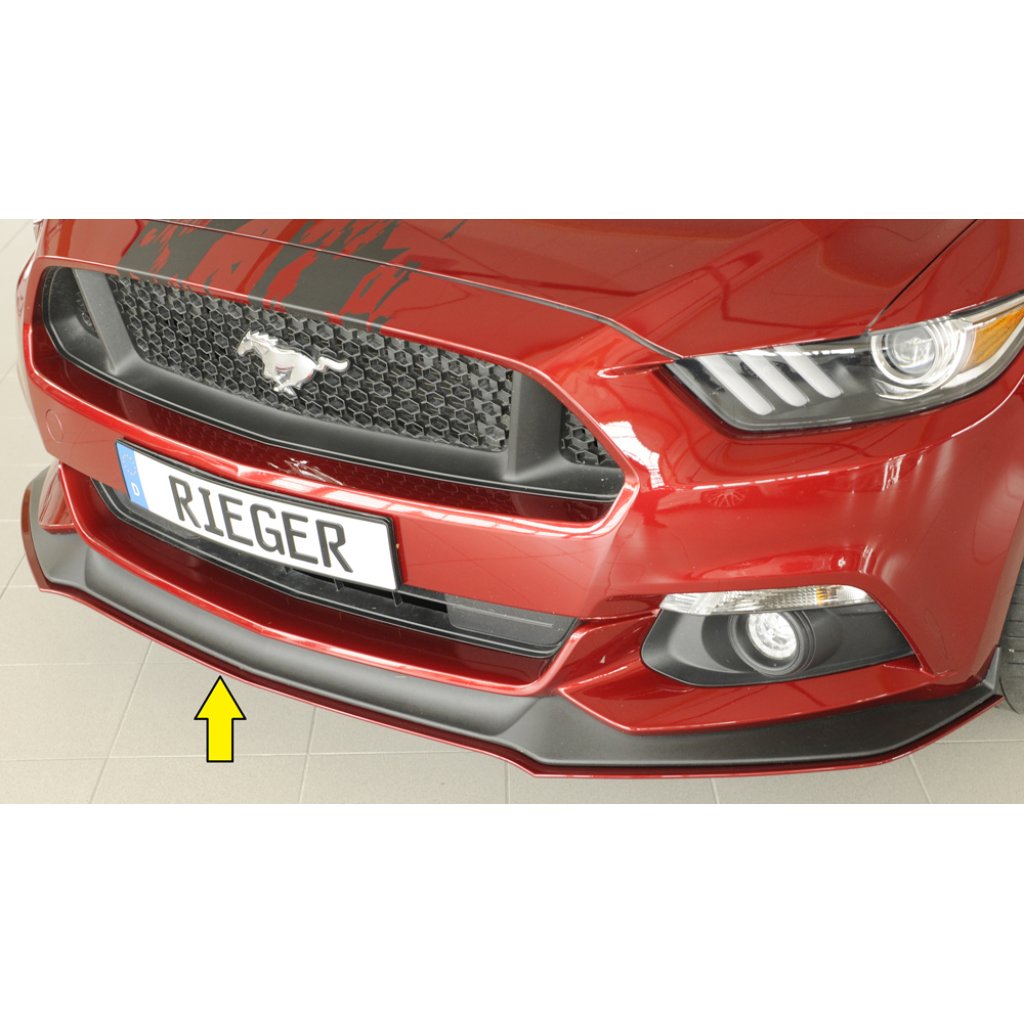 Rieger lipa pod přední nárazník pro Ford Mustang 6 LAE kabriolet, kupé před faceliftem, 11/14-07/17, plast ABS bez povrchové úpravy