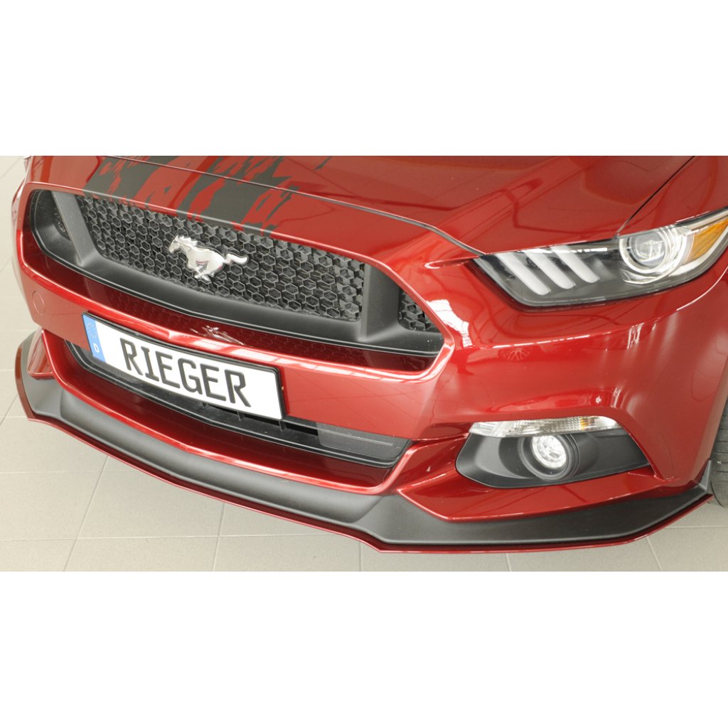 Rieger lipa pod přední nárazník pro Ford Mustang 6 LAE kabriolet, kupé před faceliftem, 11/14-07/17, plast ABS bez povrchové úpravy