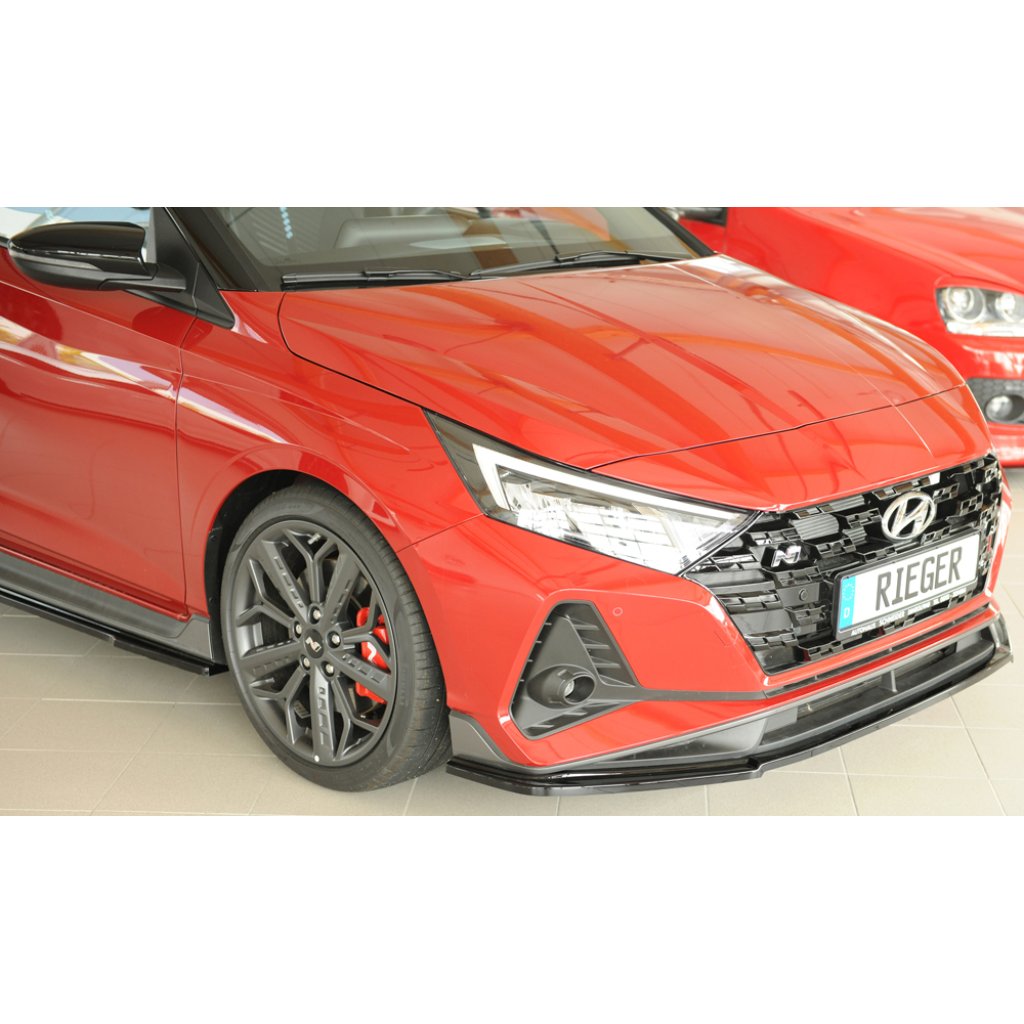 Rieger lipa pod přední nárazník pro Hyundai i20 N BC3 5-dvéř. (hatchback), 04/21-, plast ABS lakovaný do černé lesklé barvy