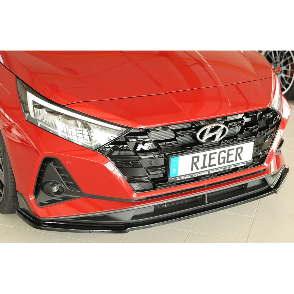 Rieger lipa pod přední nárazník pro Hyundai i20 N BC3 5-dvéř. (hatchback), 04/21-, plast ABS lakovaný do černé lesklé barvy