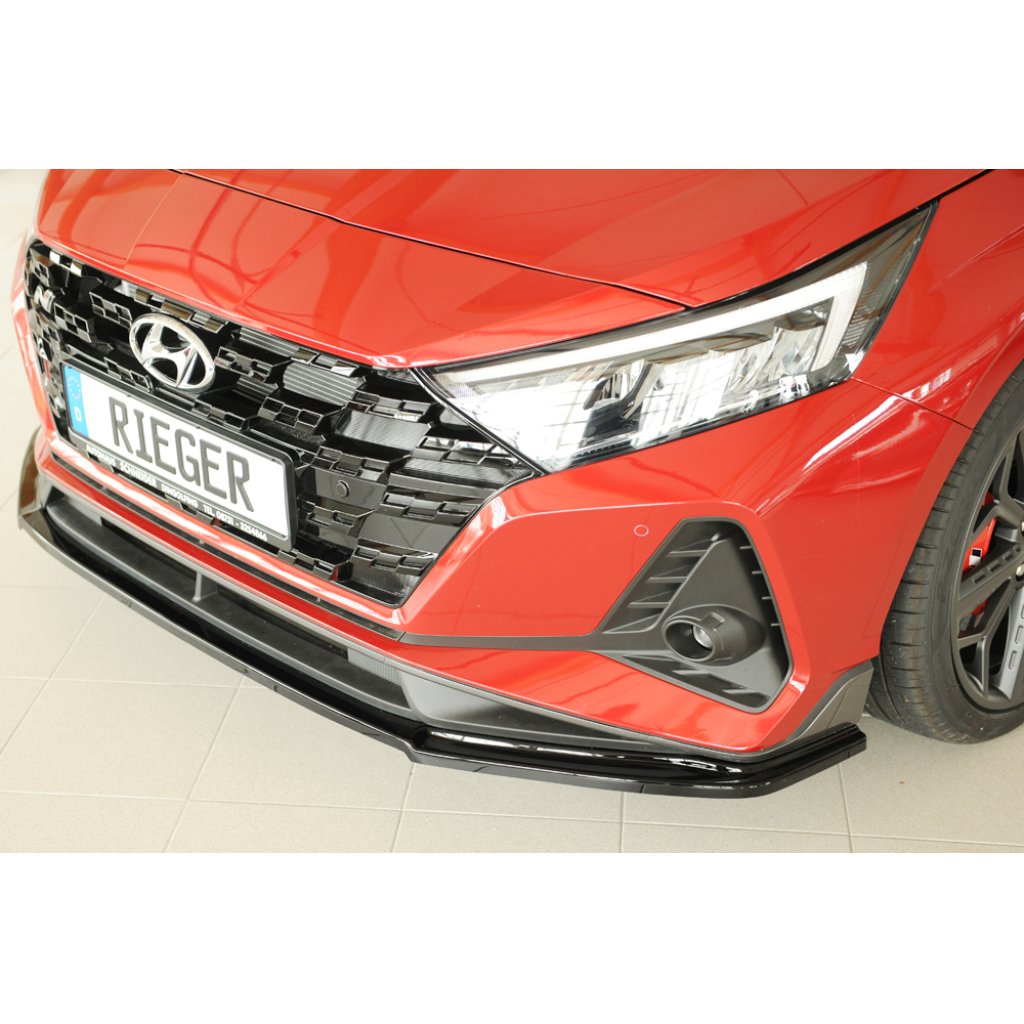 Rieger lipa pod přední nárazník pro Hyundai i20 N BC3 5-dvéř. (hatchback), 04/21-, plast ABS lakovaný do černé lesklé barvy