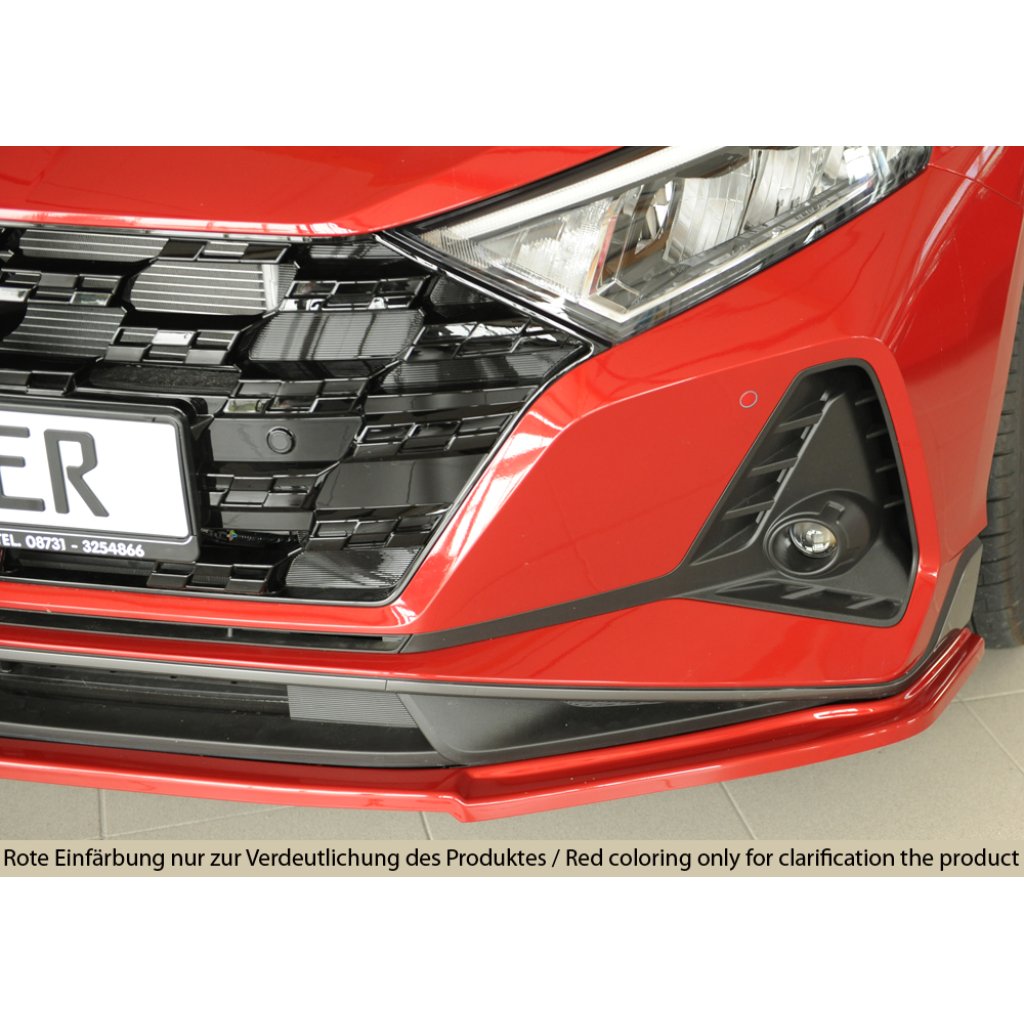 Rieger lipa pod přední nárazník pro Hyundai i20 N-Performance BC3 5-dvéř. (hatchback), 04/21-, plast ABS bez povrchové úpravy