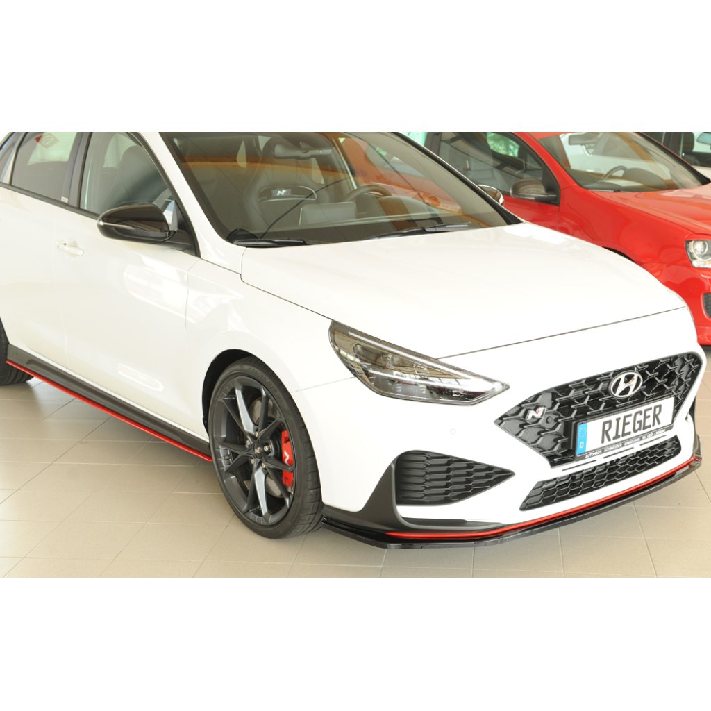 Rieger lipa pod přední nárazník pro Hyundai i30 N-Performance PDE 5-dvéř. (fastback), 05/21-, plast ABS lakovaný do černé lesklé barvy