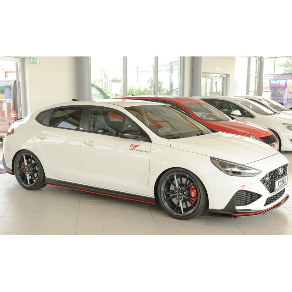 Rieger lipa pod přední nárazník pro Hyundai i30 N-Performance PDE 5-dvéř. (fastback), 05/21-, plast ABS lakovaný do černé lesklé barvy