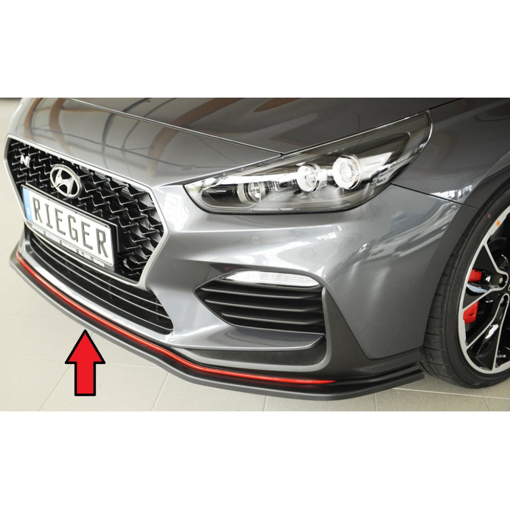 Rieger lipa pod přední nárazník pro Hyundai i30 N-Performance PDE 5-dvéř. (fastback), 5-dvéř. (hatchback), 07/17-, plast ABS bez povrchové úpravy