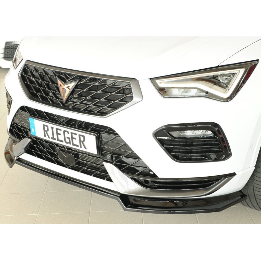 Rieger lipa pod přední nárazník pro Seat Ateca Cupra 5FP, 08/20-, plast ABS lakovaný do černé lesklé barvy