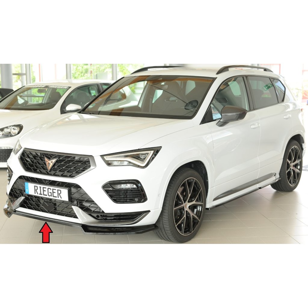Rieger lipa pod přední nárazník pro Seat Ateca Cupra 5FP, 08/20-, plast ABS lakovaný do černé lesklé barvy