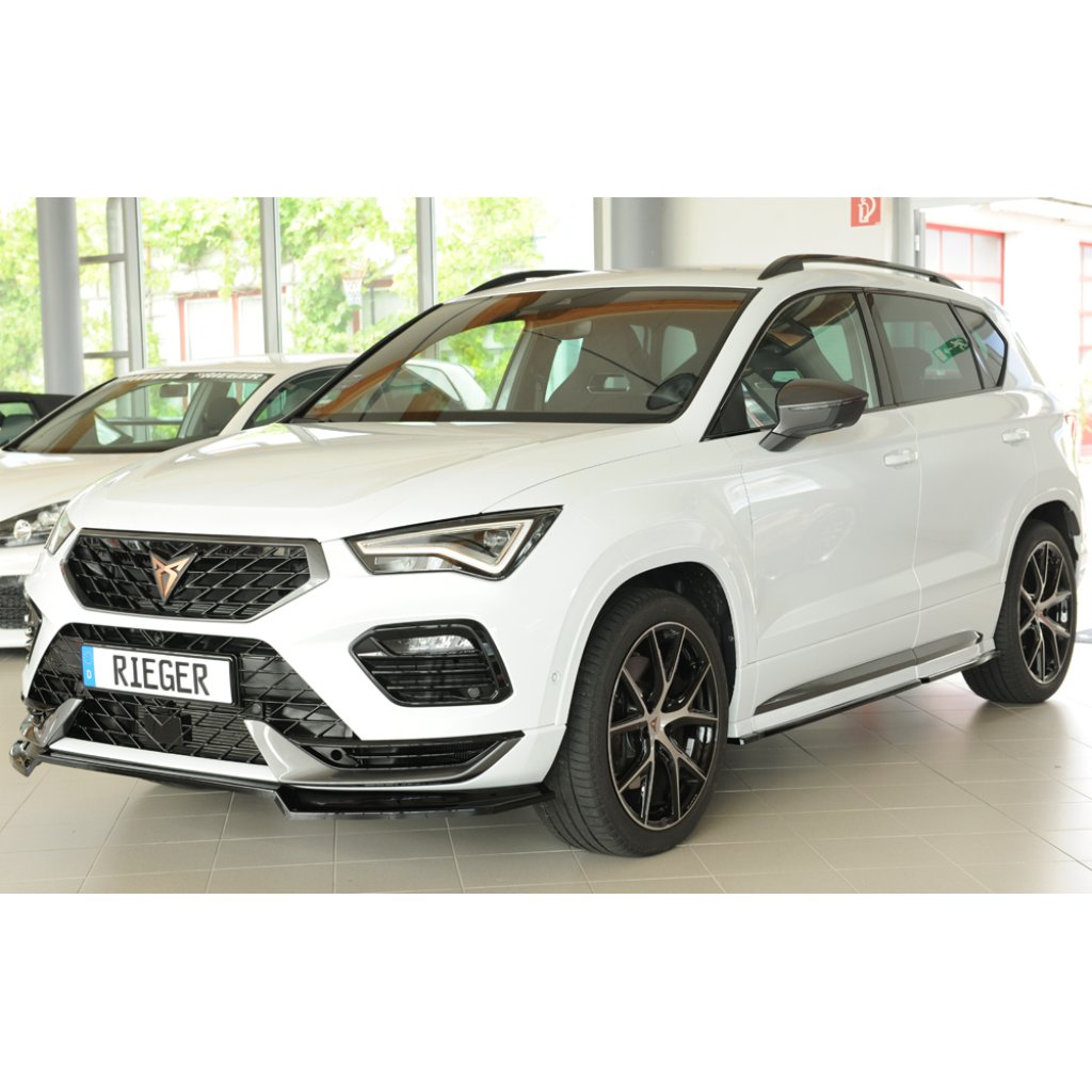Rieger lipa pod přední nárazník pro Seat Ateca Cupra 5FP, 08/20-, plast ABS lakovaný do černé lesklé barvy