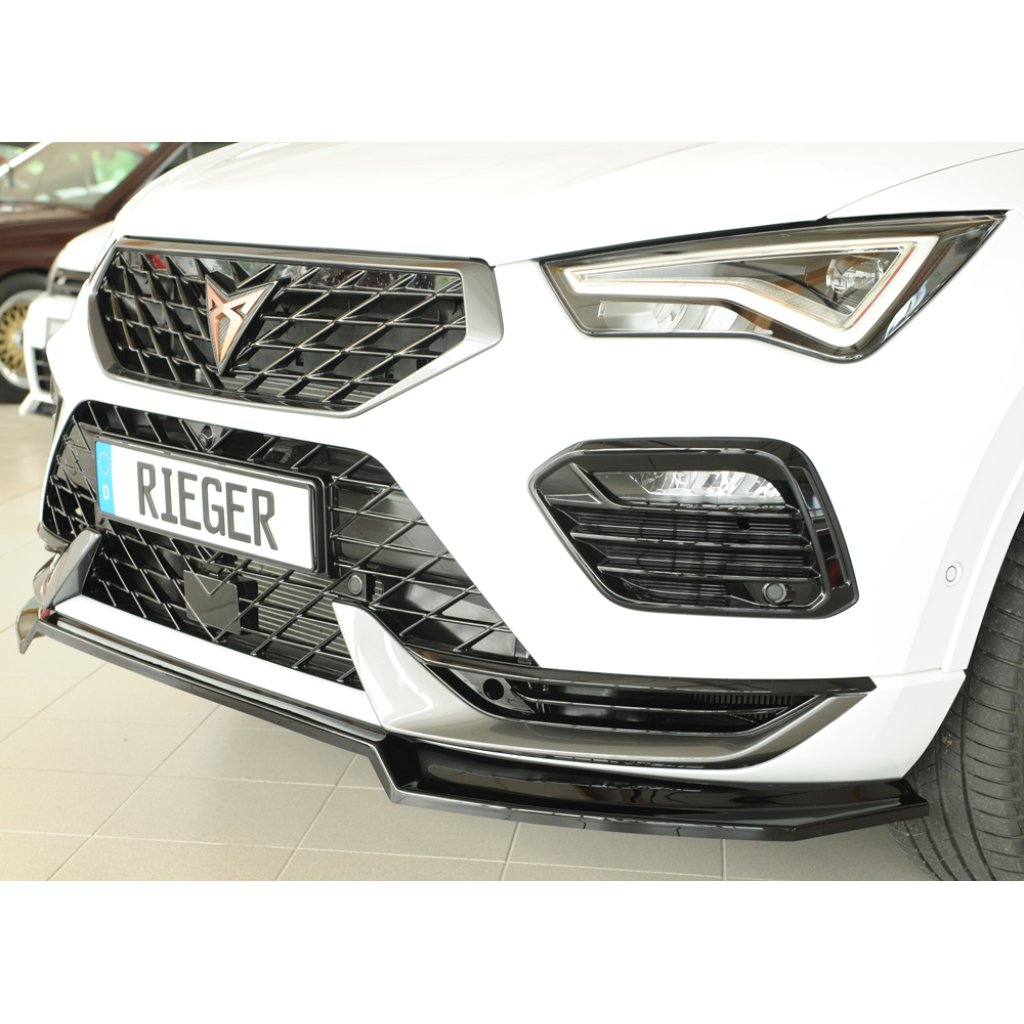 Rieger lipa pod přední nárazník pro Seat Ateca Cupra 5FP, 08/20-, plast ABS lakovaný do černé lesklé barvy