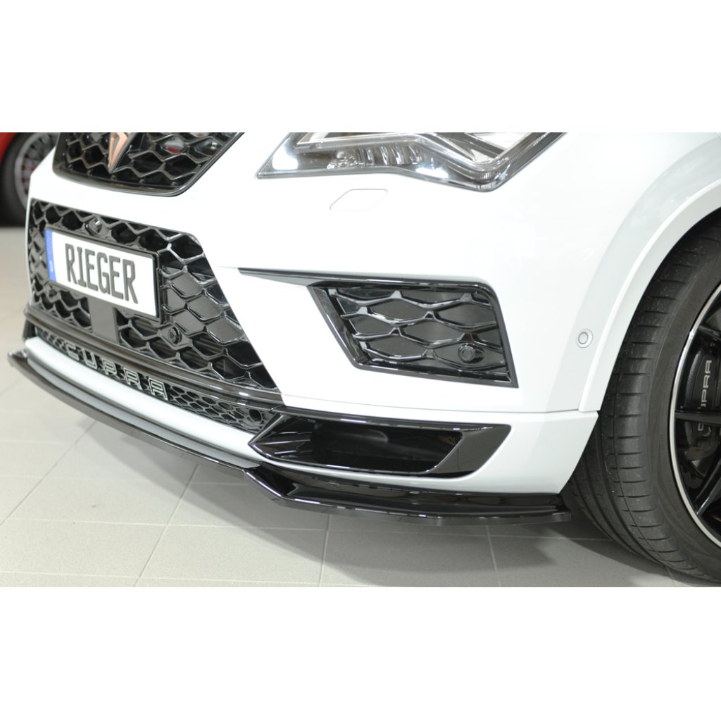 Rieger lipa pod přední nárazník pro Seat Ateca Cupra 5FP, 09/18-07/20, plast ABS lakovaný do černé lesklé barvy