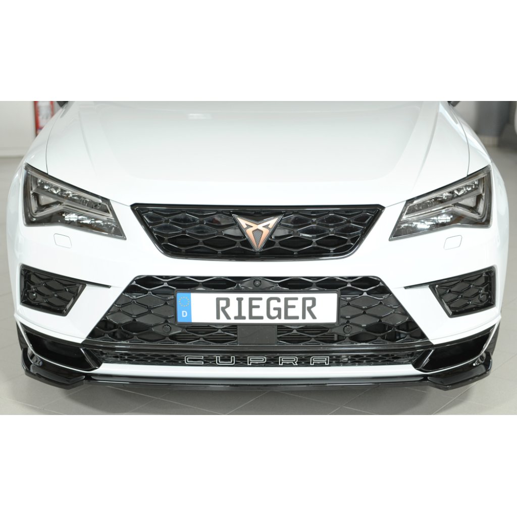 Rieger lipa pod přední nárazník pro Seat Ateca Cupra 5FP, 09/18-07/20, plast ABS lakovaný do černé lesklé barvy