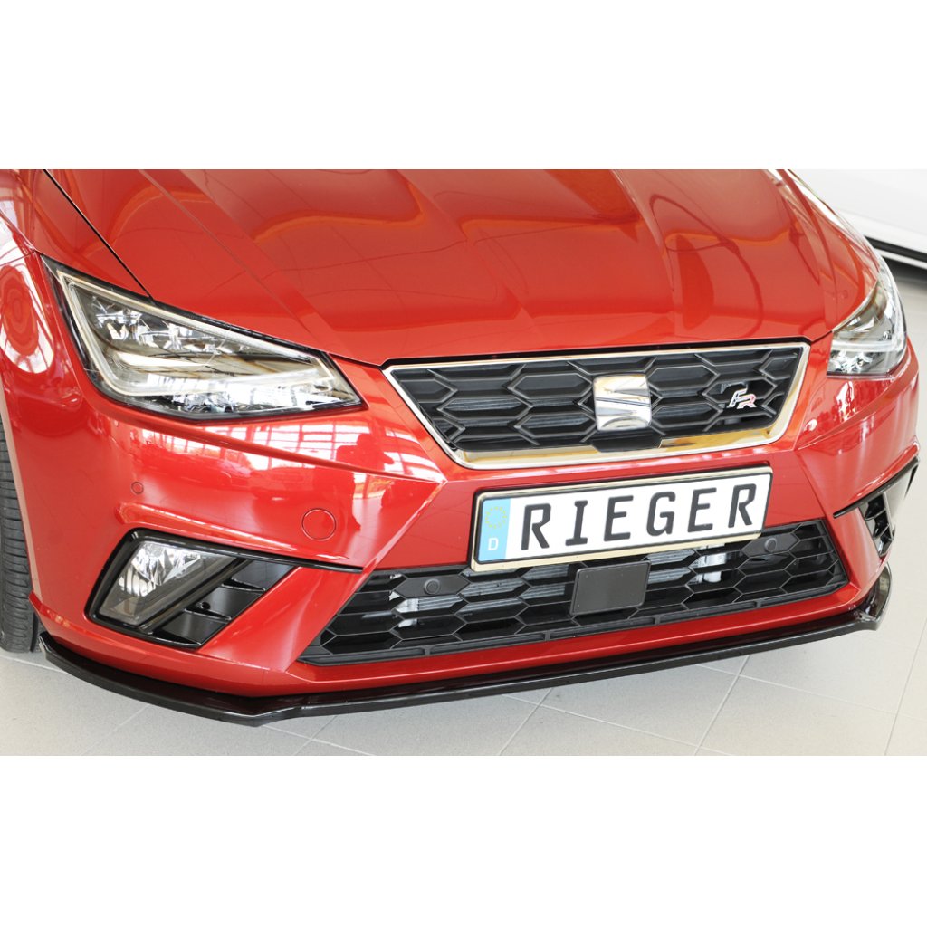 Rieger lipa pod přední nárazník pro Seat Ibiza KJ 5-dvéř., 01/17-, plast ABS lakovaný do černé lesklé barvy