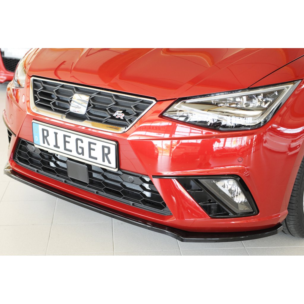 Rieger lipa pod přední nárazník pro Seat Ibiza KJ 5-dvéř., 01/17-, plast ABS lakovaný do černé lesklé barvy