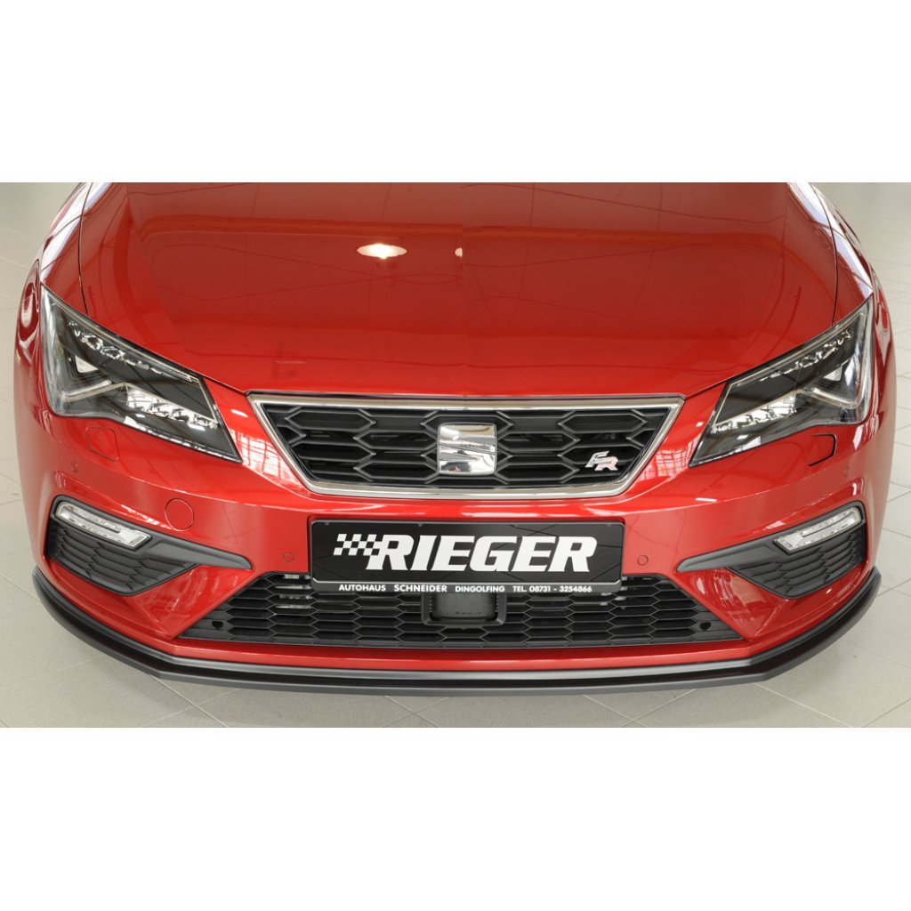 Rieger lipa pod přední nárazník pro Seat Leon FR 5F 3-dvéř. (sc), 5-dvéř., 5-dvéř. (ST/Combi) po faceliftu, 01/17-, plast ABS bez povrchové úpravy