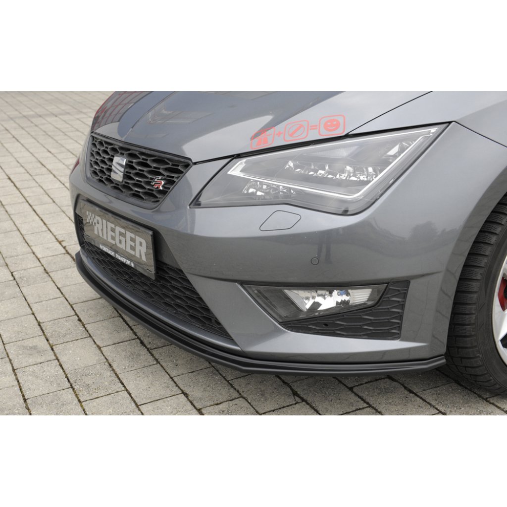 Rieger lipa pod přední nárazník pro Seat Leon FR 5F 3-dvéř. (sc), 5-dvéř., 5-dvéř. (ST/Combi) před faceliftem, 01/13-12/16, plast ABS bez povrchové úpravy